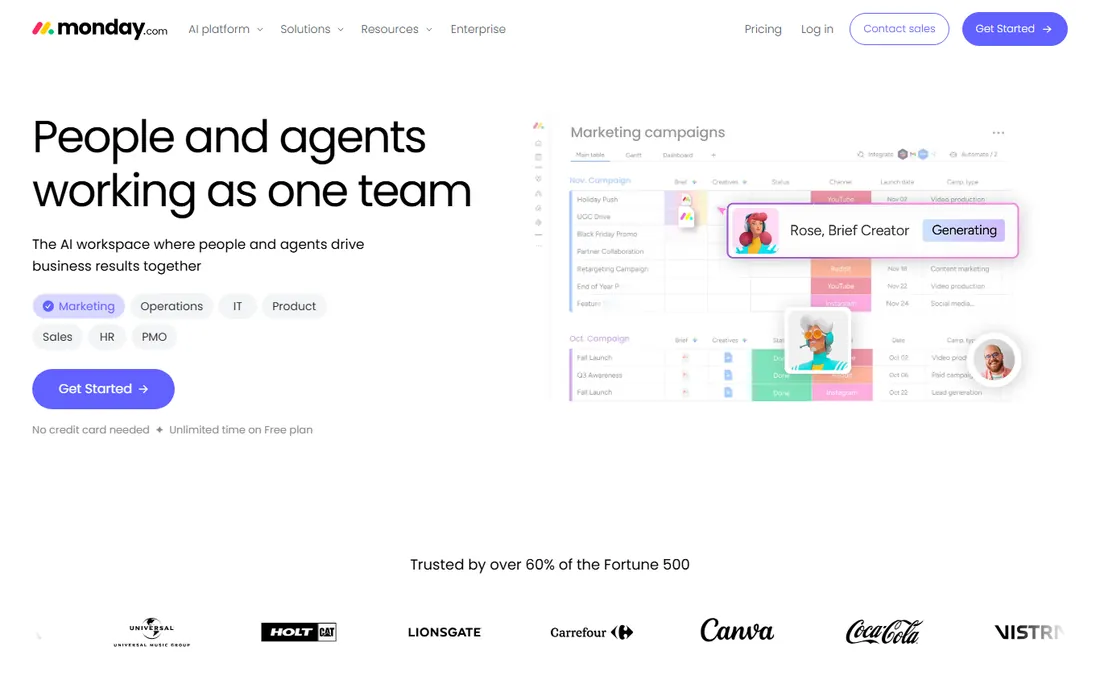 monday.com homepage