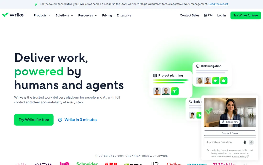 Wrike homepage