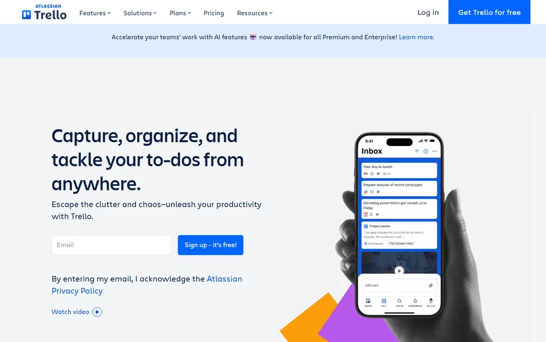 Trello homepage