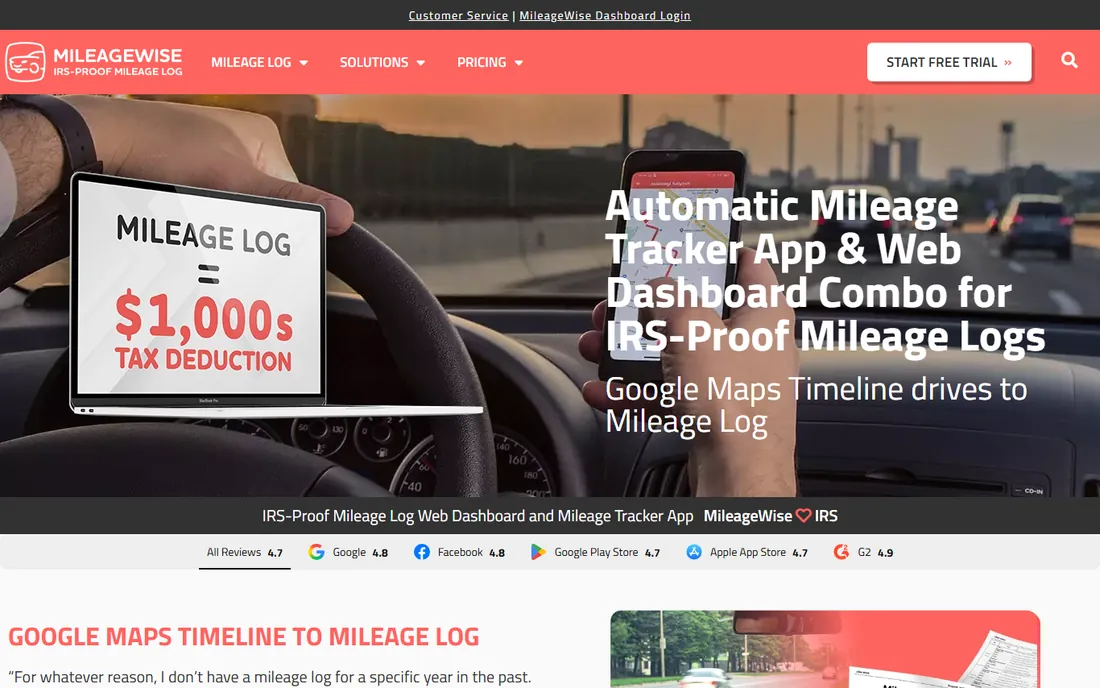 MileageWise homepage