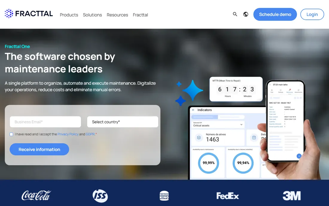 Fracttal One homepage