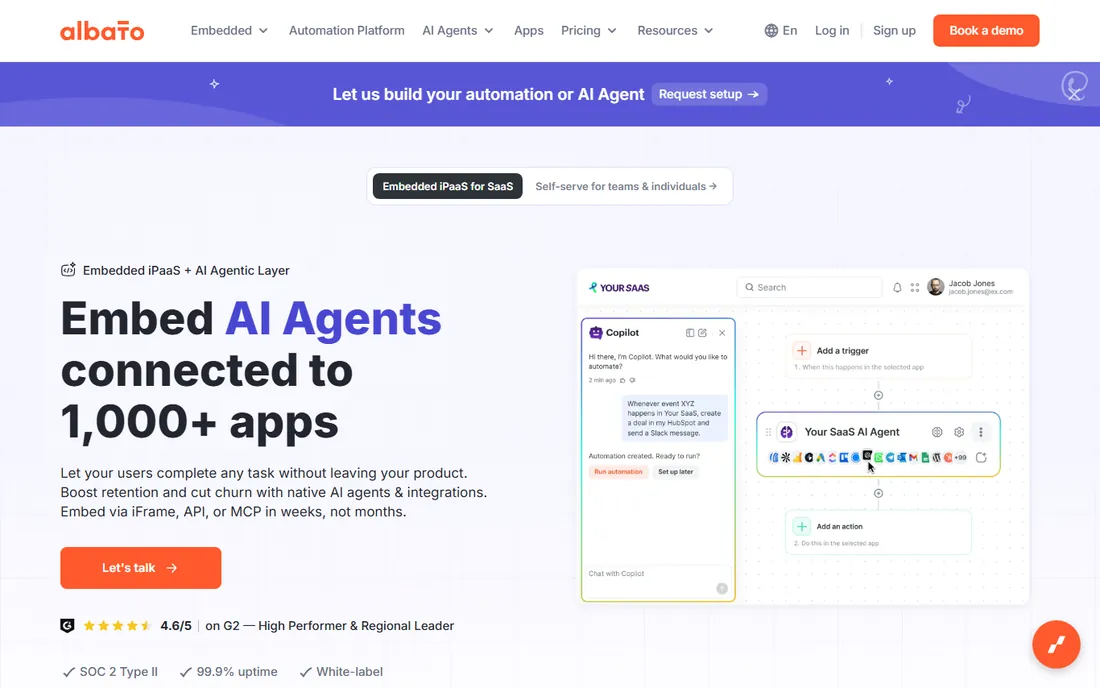 Albato homepage