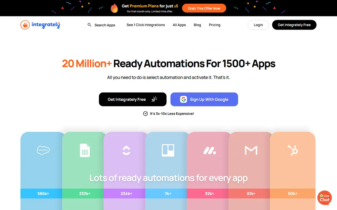 Integrately homepage