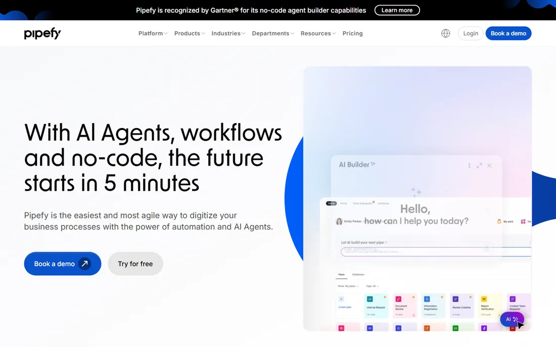 Pipefy homepage