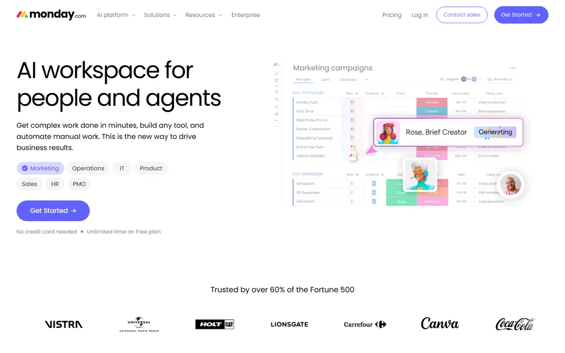 Monday.com homepage