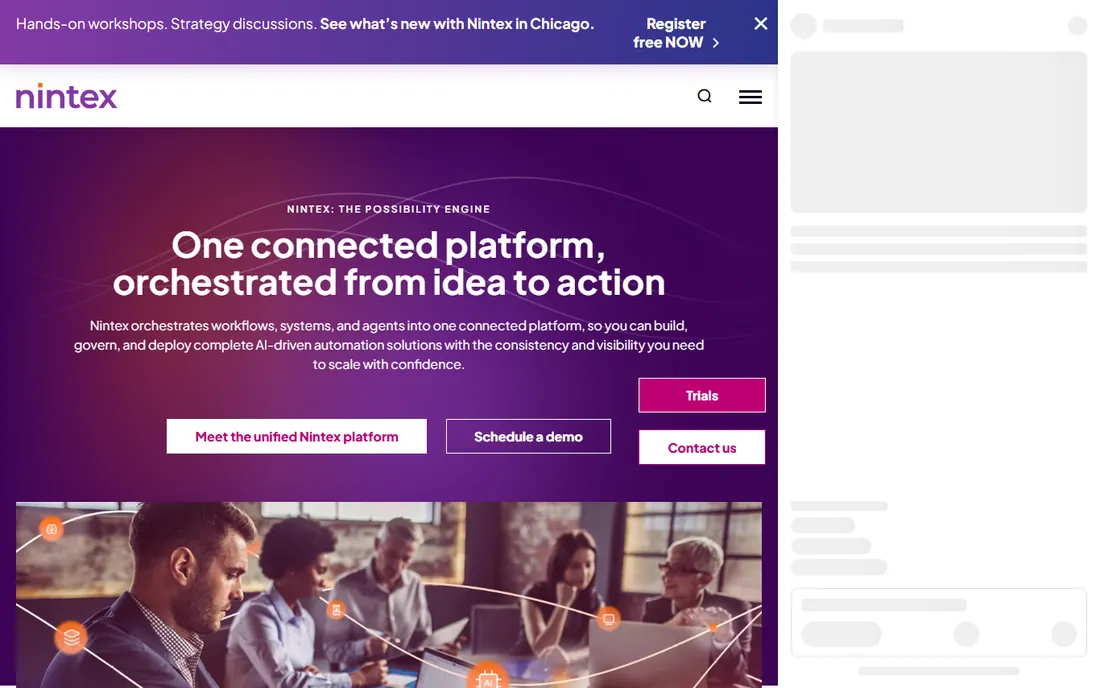 Nintex homepage