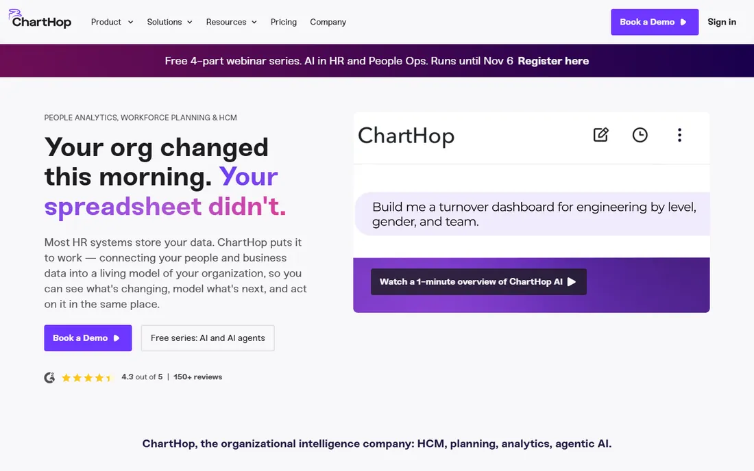 ChartHop homepage