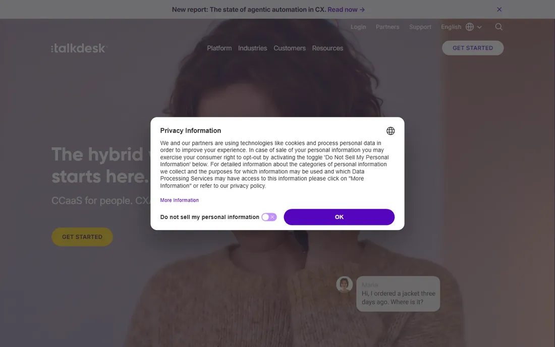 Talkdesk WFM homepage