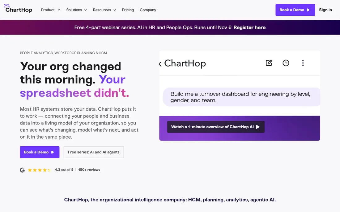ChartHop homepage