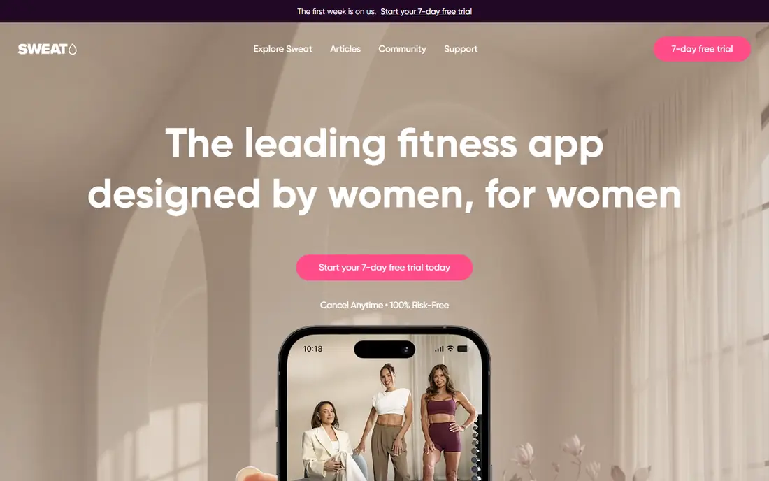 Sweat homepage