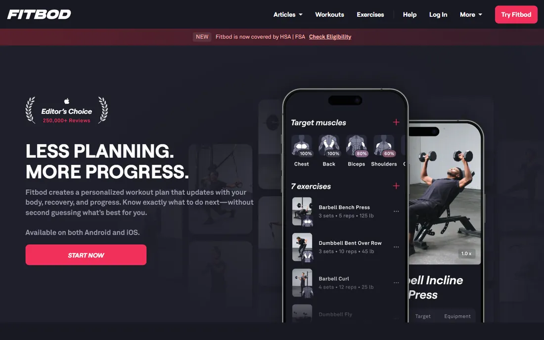 Fitbod homepage