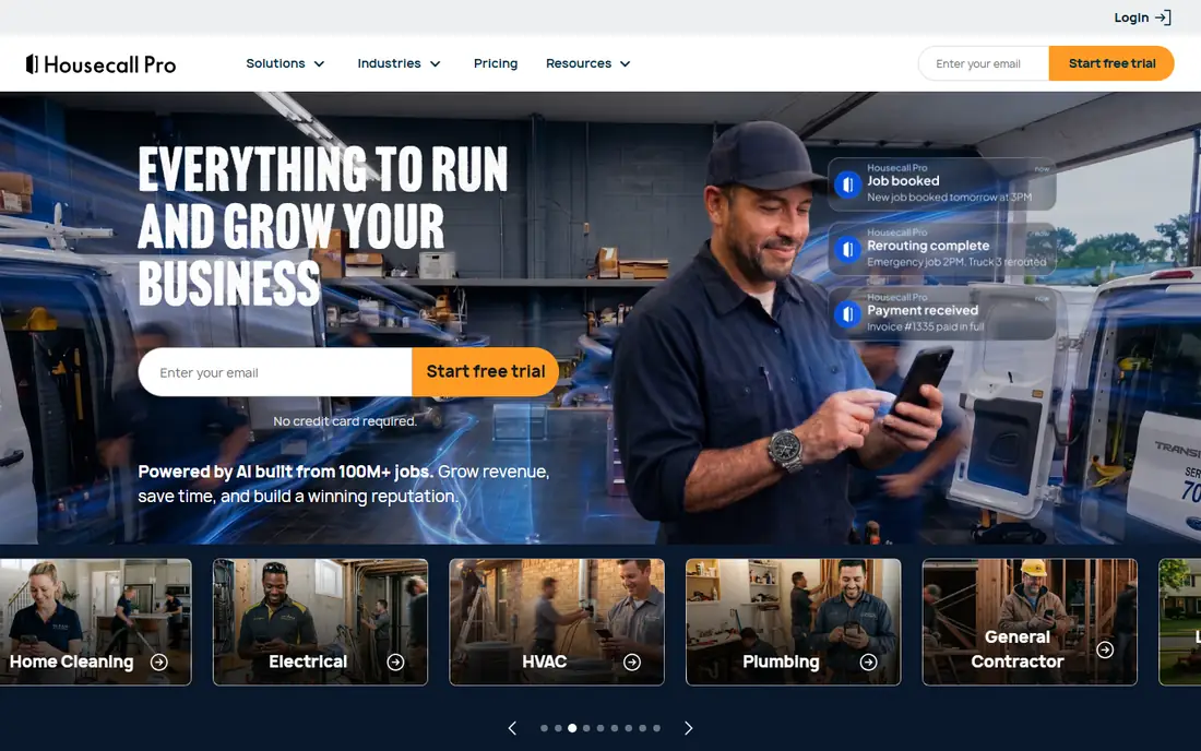 Housecall Pro homepage