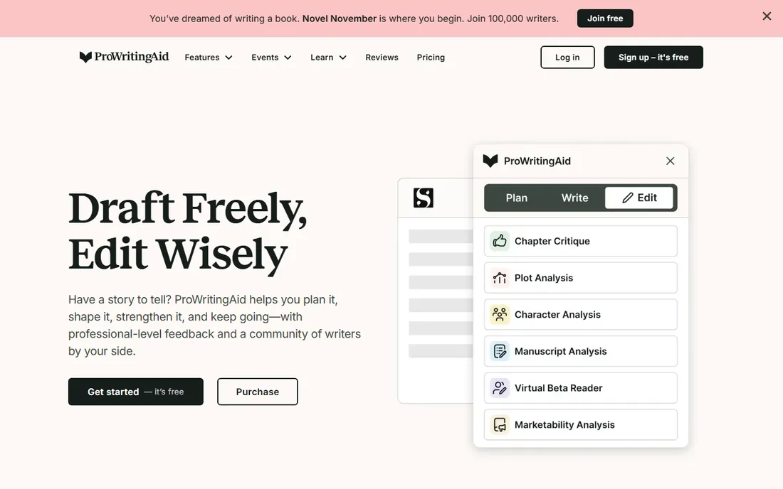 ProWritingAid homepage