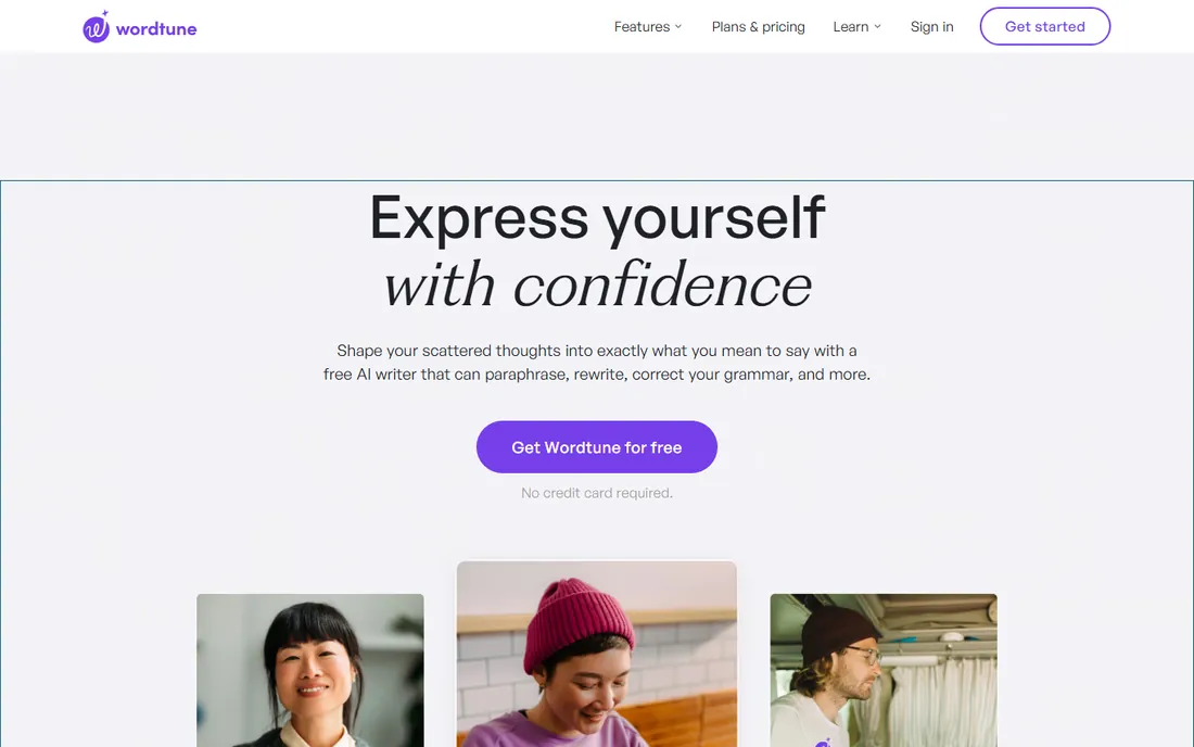 Wordtune homepage