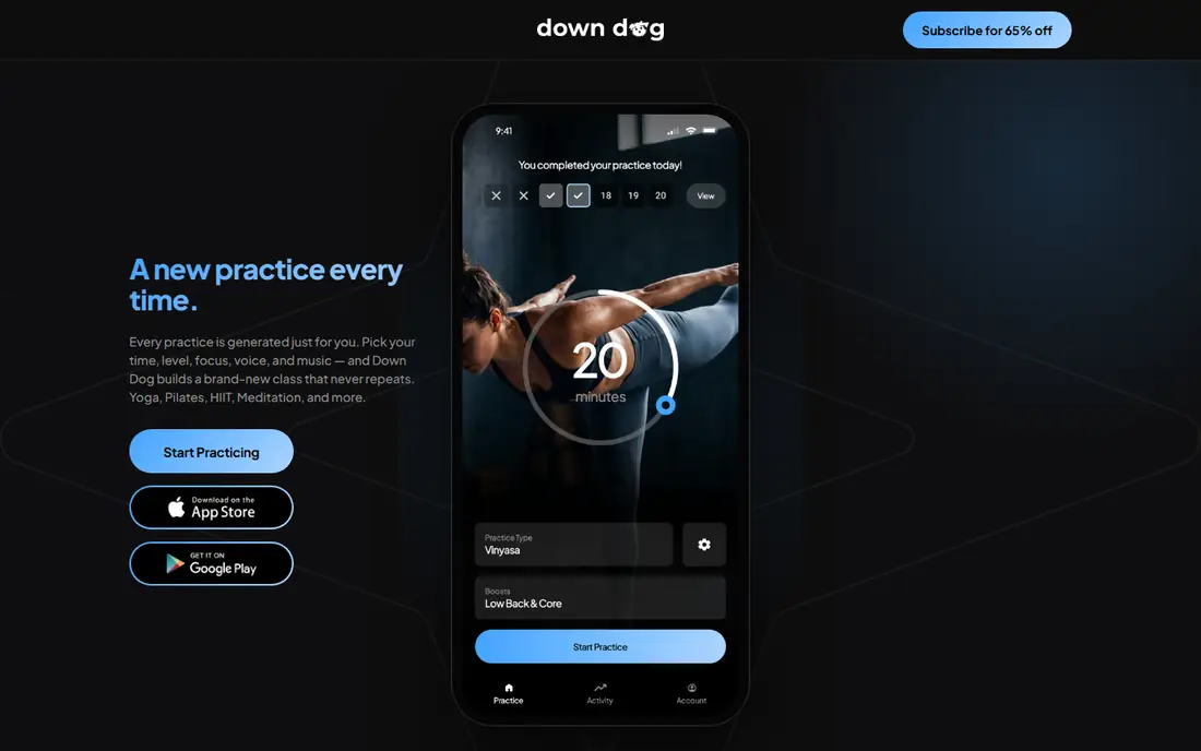 Down Dog homepage