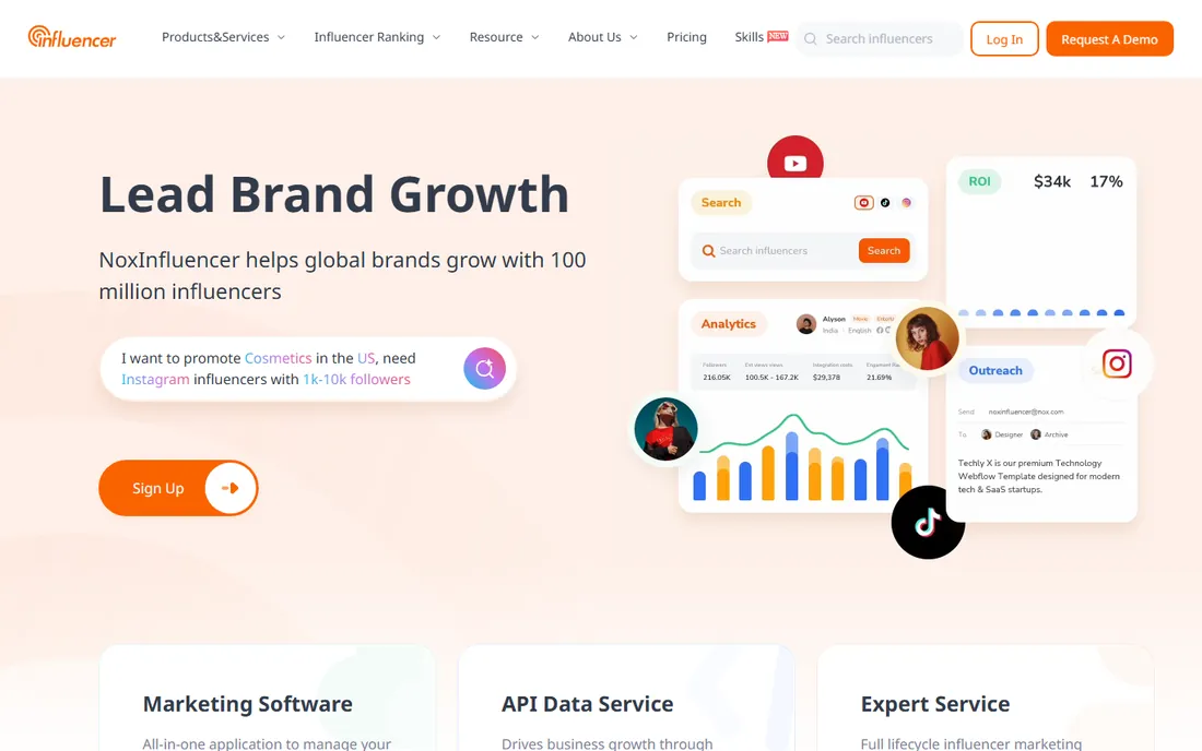 NoxInfluencer homepage