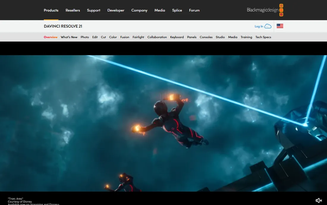 DaVinci Resolve homepage