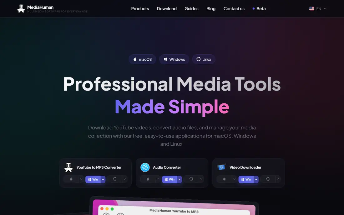 MediaHuman YouTube to MP3 Converter homepage