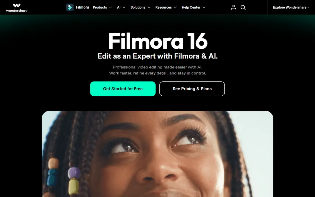 Filmora homepage