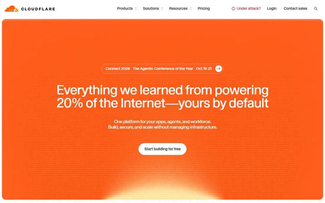 Cloudflare homepage