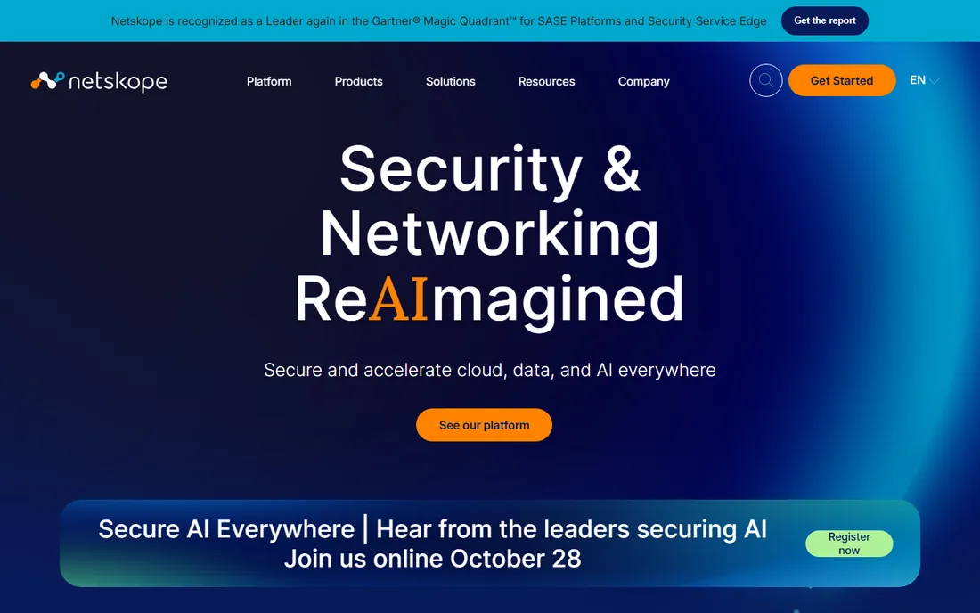 Netskope homepage
