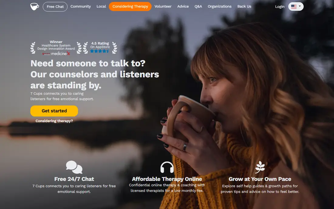 7 Cups homepage