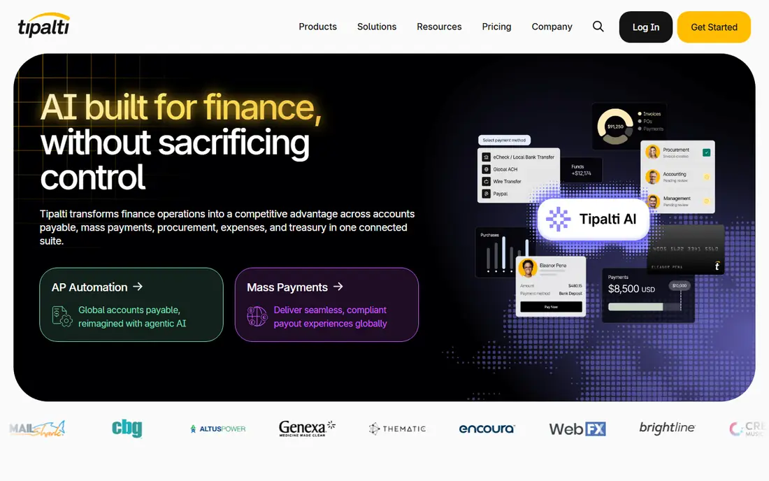 Tipalti homepage