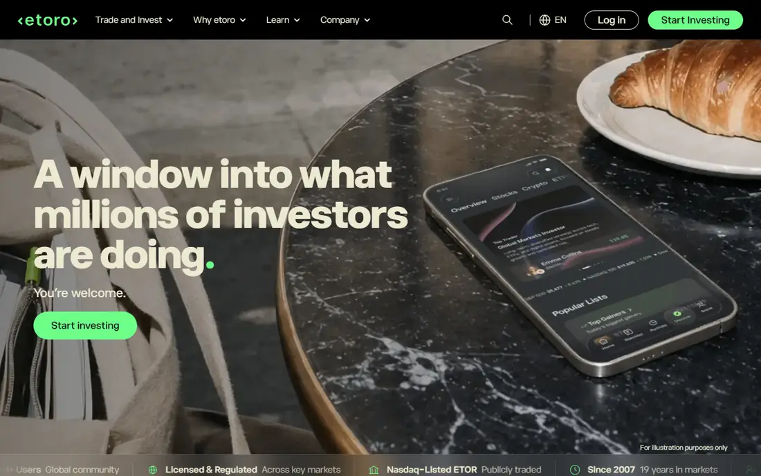 eToro homepage