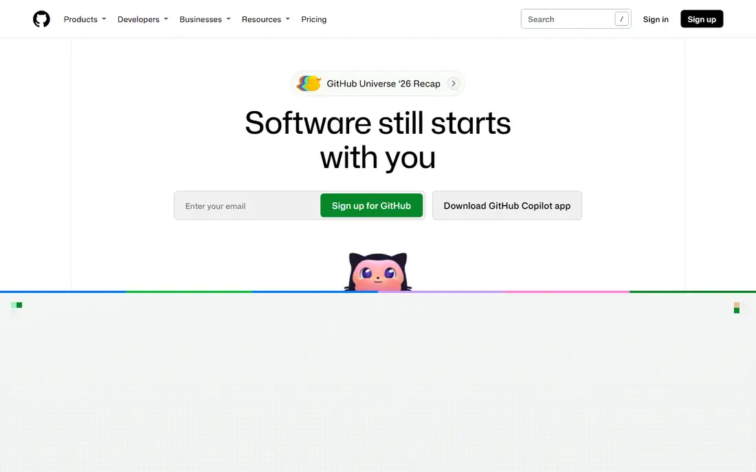 GitHub homepage