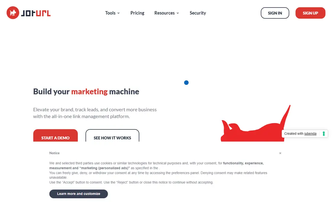 JotURL homepage