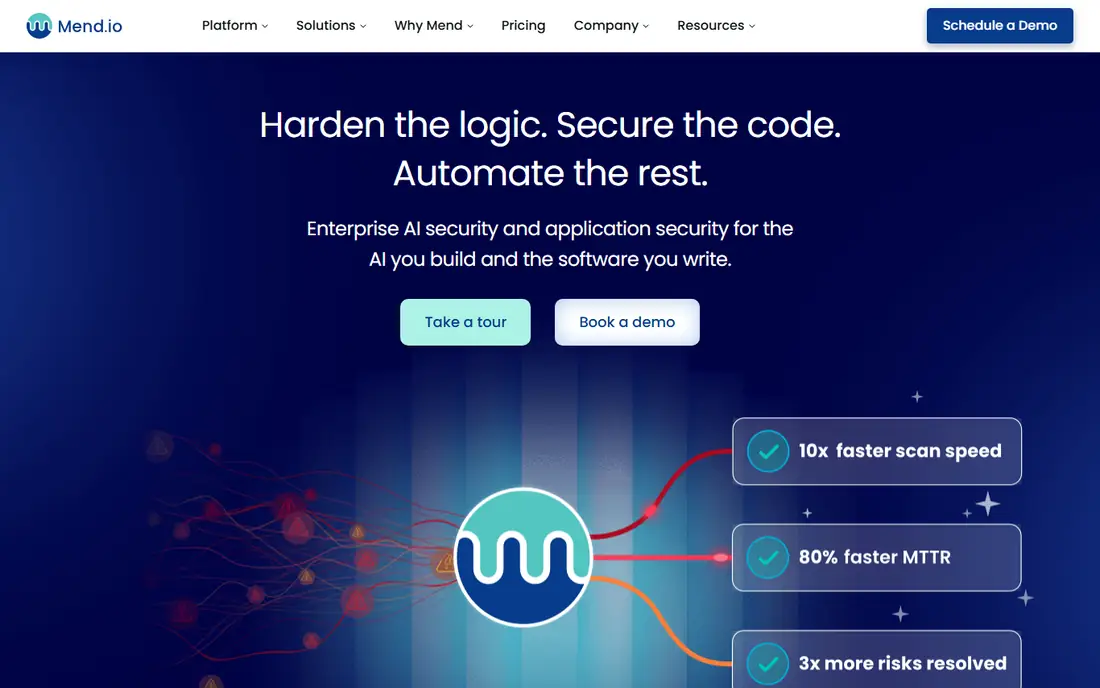 Mend homepage