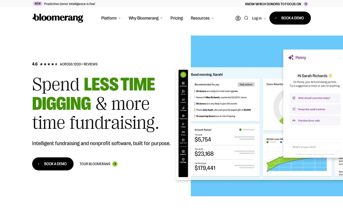 Bloomerang homepage