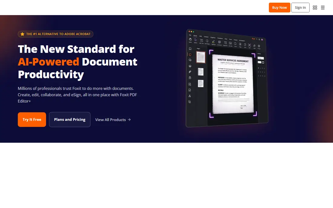 Foxit PDF Editor homepage