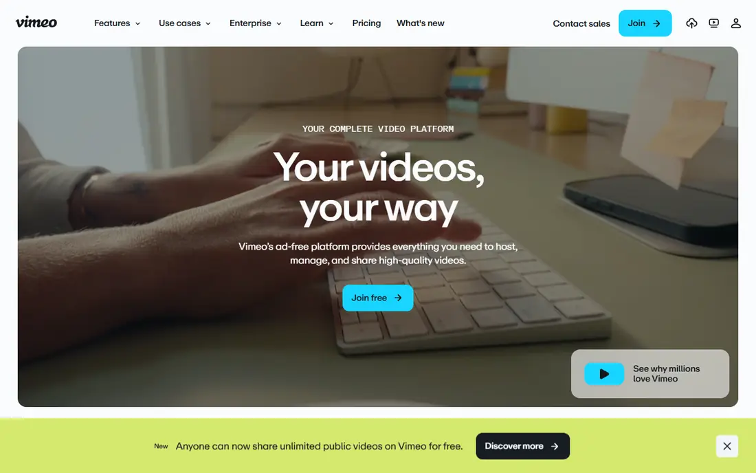 Vimeo homepage