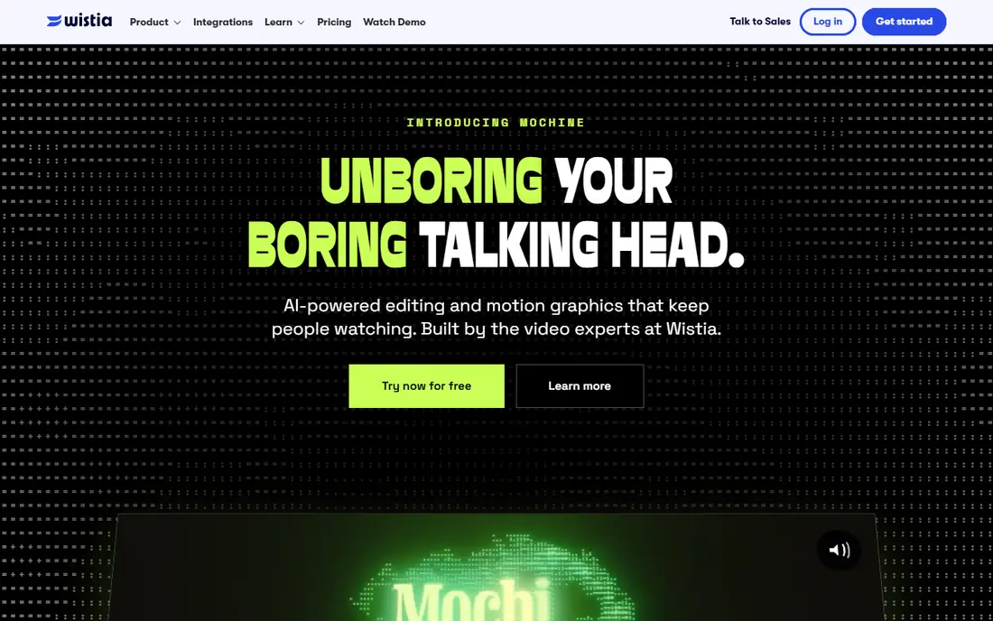 Wistia homepage