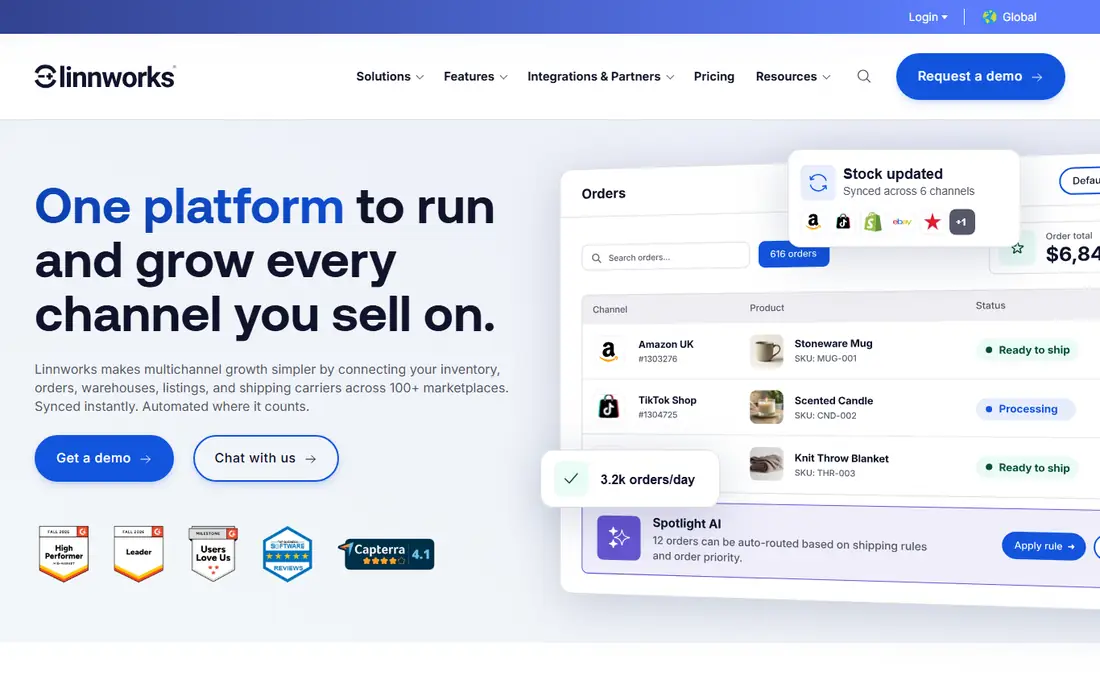Linnworks homepage