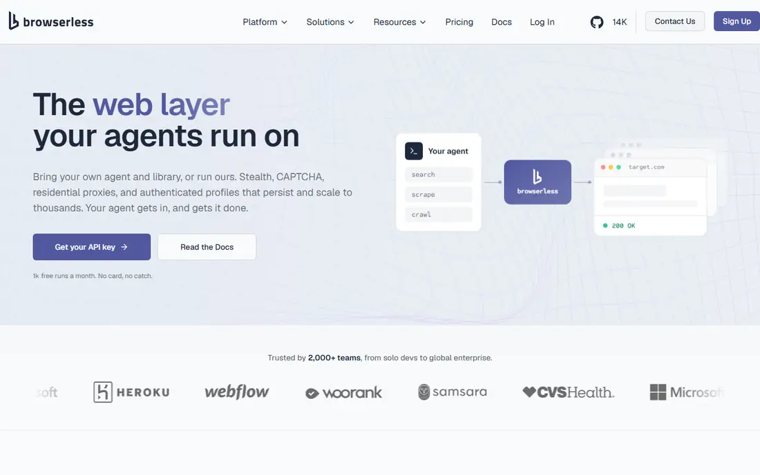 Browserless homepage