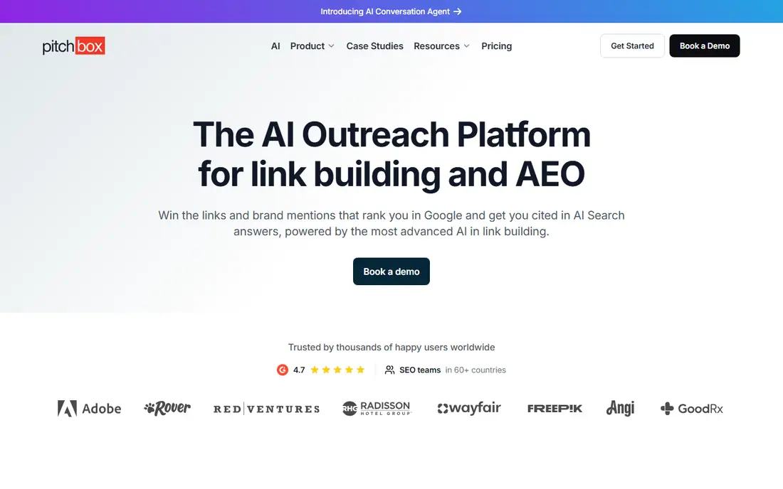 Pitchbox homepage