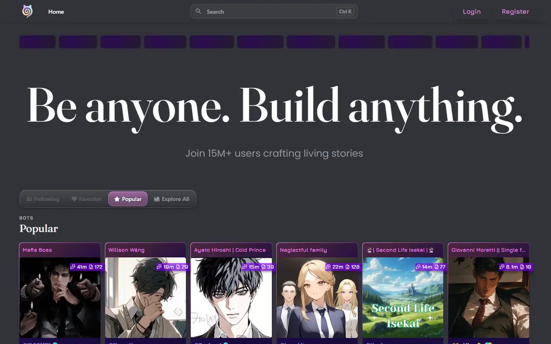 Janitor AI homepage