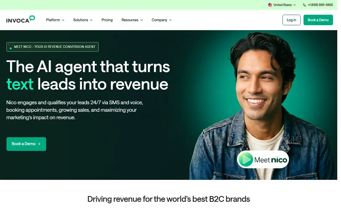 Invoca homepage