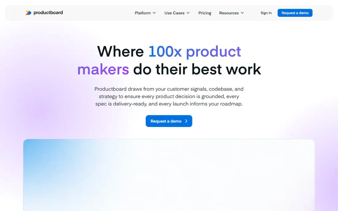Productboard homepage