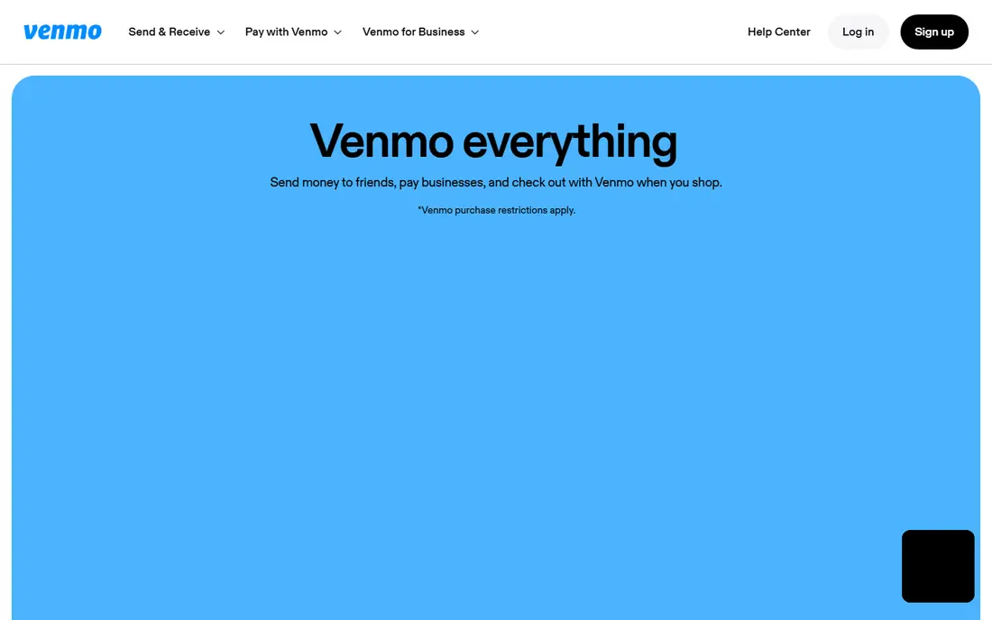 Venmo homepage