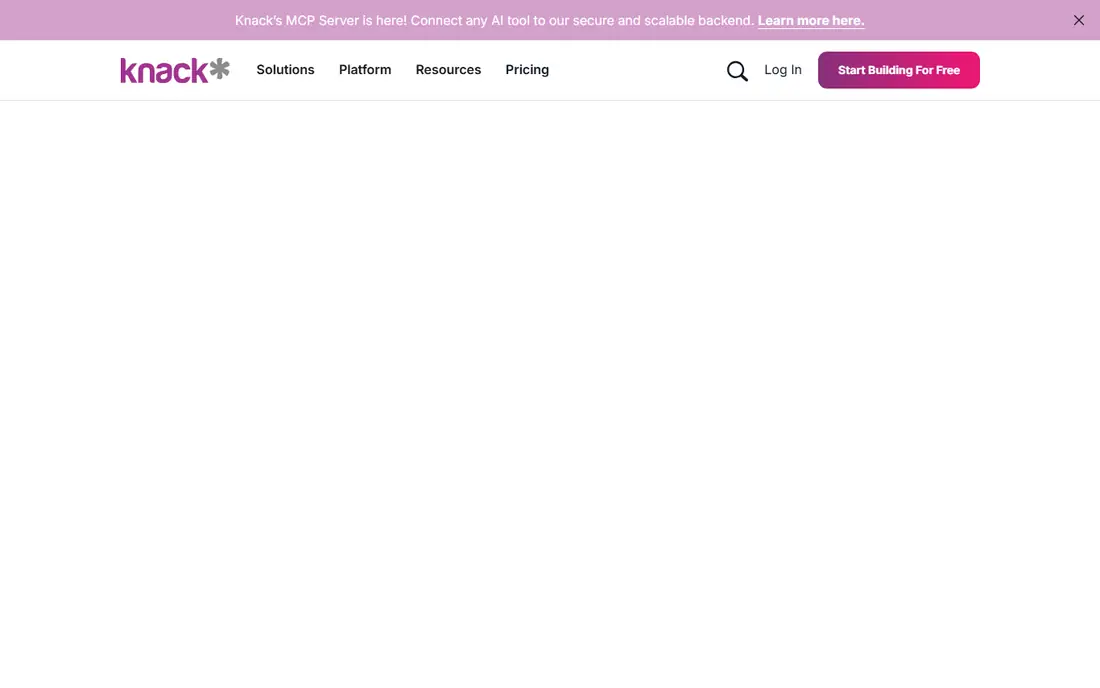 Knack homepage