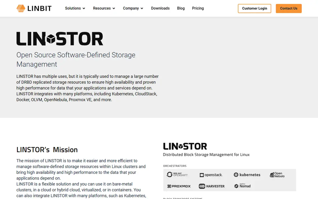 LINSTOR homepage