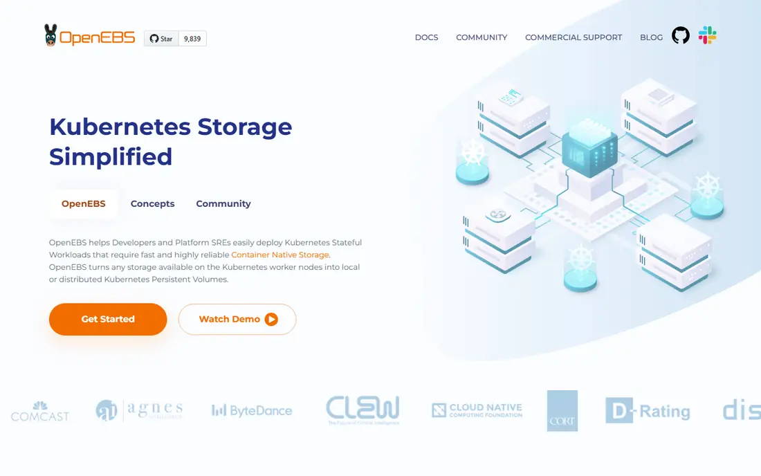 OpenEBS homepage