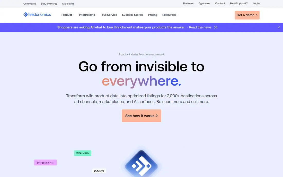 Feedonomics homepage
