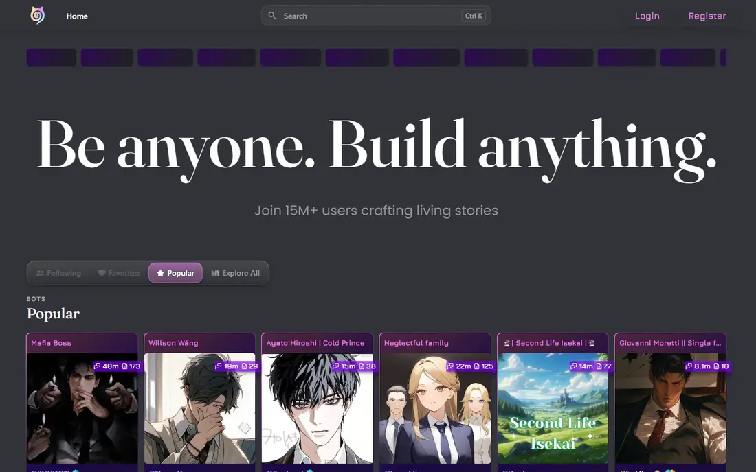 Janitor AI homepage