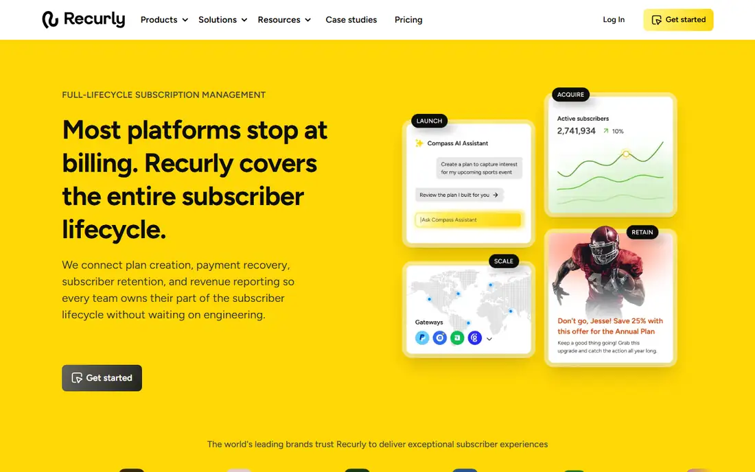Recurly homepage