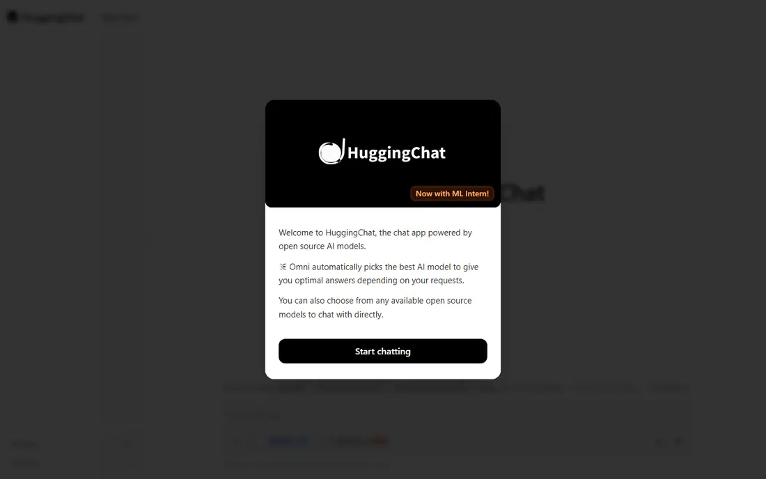 HuggingChat homepage
