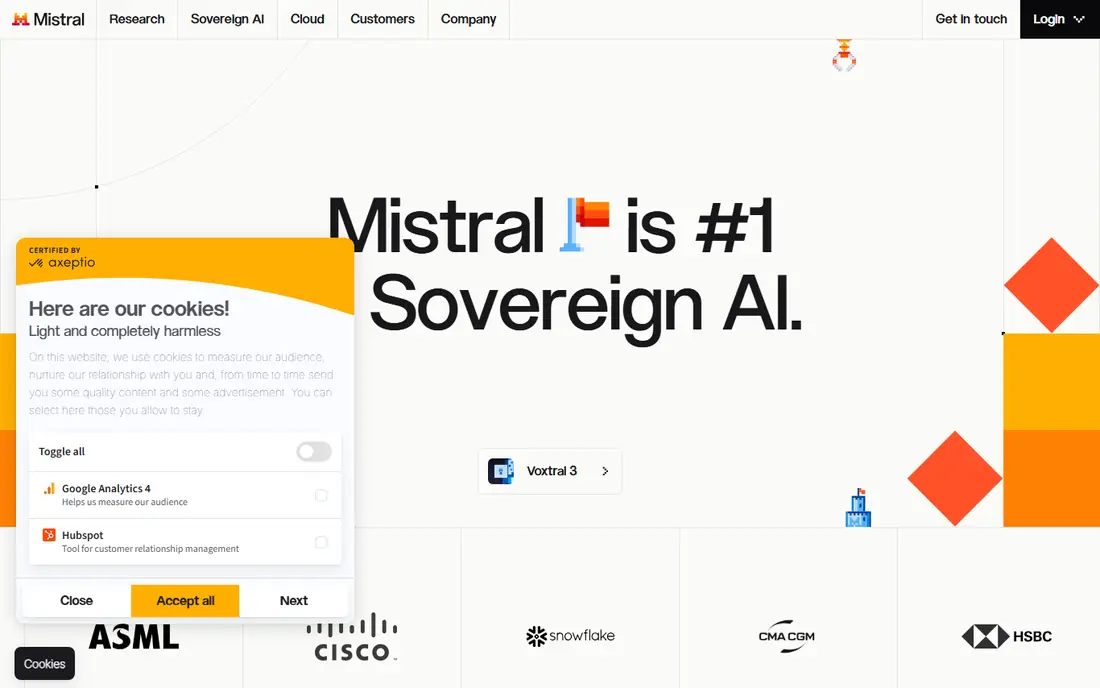Mistral Le Chat homepage